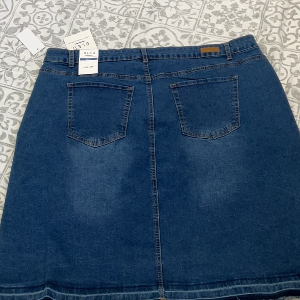 SALE! Bleu Denim skirt released hem high rise plus size 20W - Picture 4 of 12
